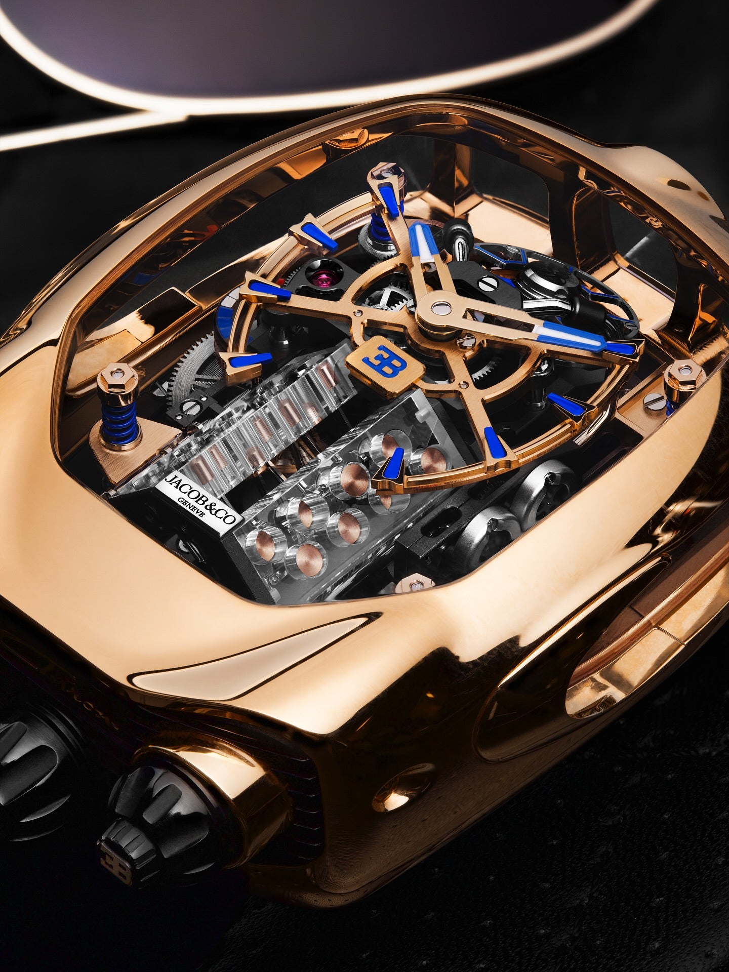 Limited Edition Jacob & Co. Bugatti Chiron Tourbillon timepiece in a rose gold case Watch (G00)
