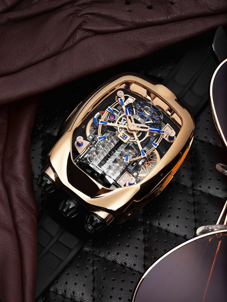 Limited Edition Jacob & Co. Bugatti Chiron Tourbillon timepiece in a rose gold case Watch (G00)