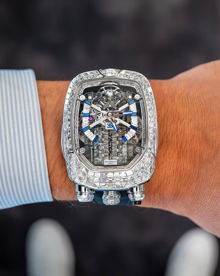 Limited Edition Jacob & Co. Bugatti Chiron Tourbillon Baguette watch (G00)