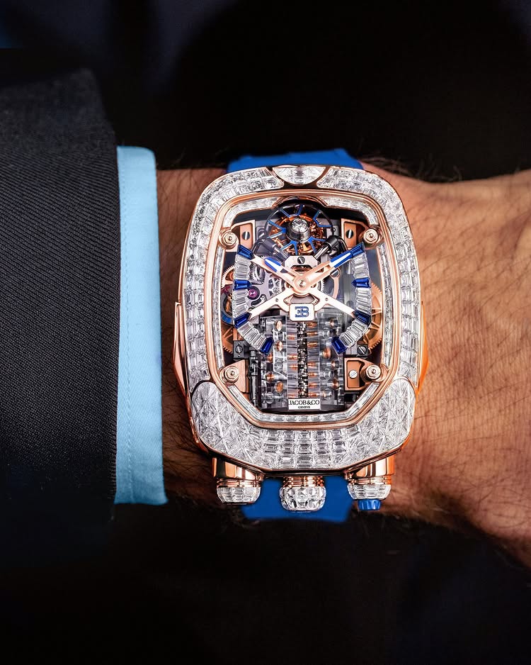 Limited Edition Jacob & Co. Bugatti Chiron Tourbillon Baguette watch (G00)