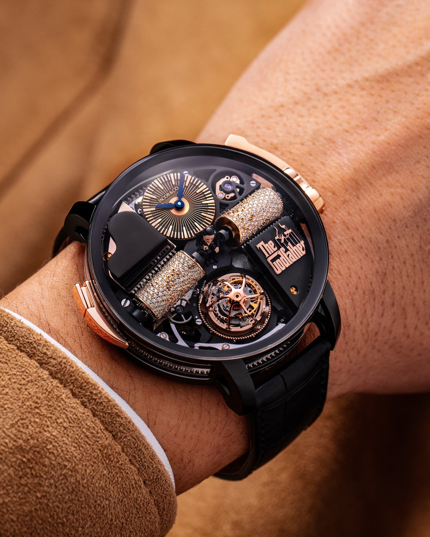 Limited Edition Jacob & Co. Opera Godfather black DLC titanium watch (G00)
